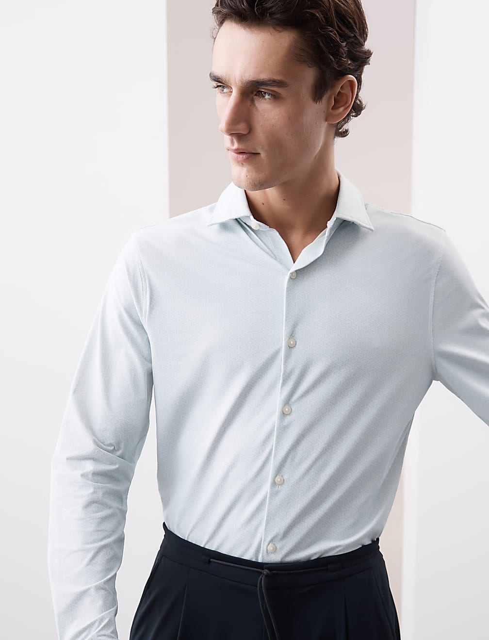 Slim Fit Super Stretch Printed Shirt