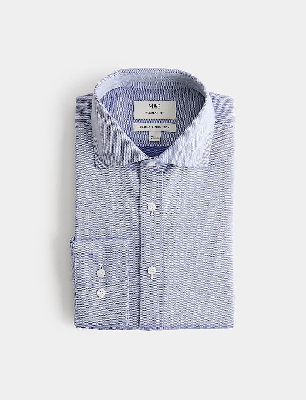 Regular Fit Ultimate Non Iron Cotton Textured Shirt