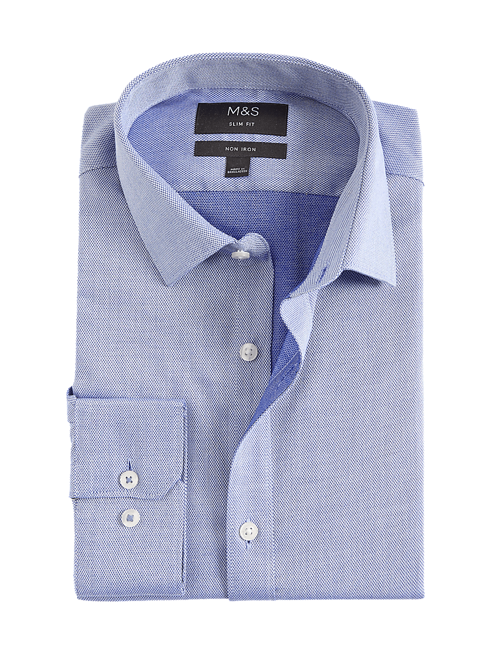 Slim Fit Easy Iron Pure Cotton Textured Shirt