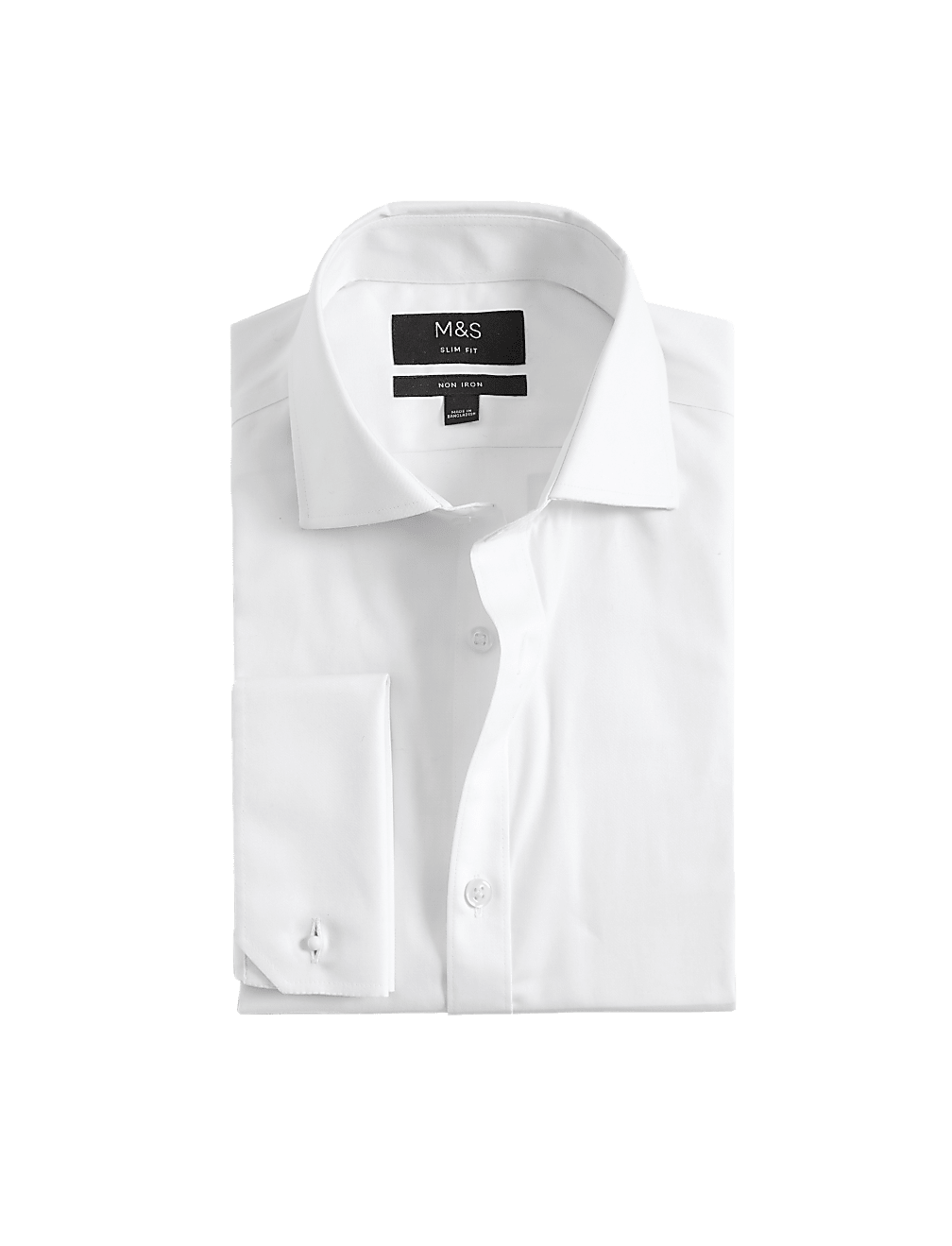 Slim Fit Pure Cotton Double Cuff Shirt