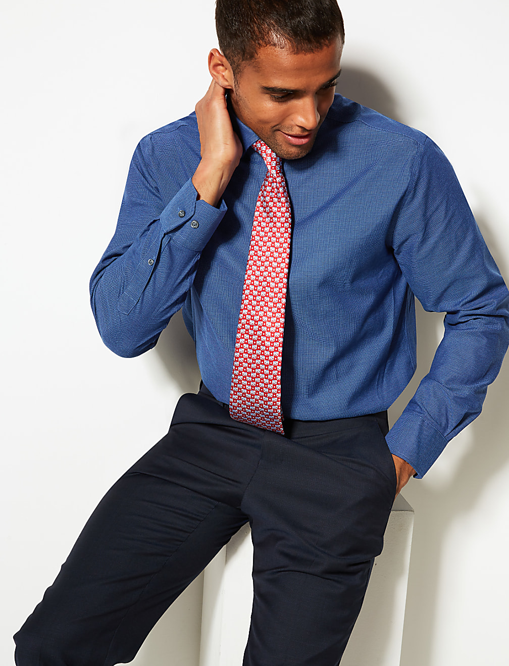 Cotton Blend Regular Fit Non-Iron Shirt
