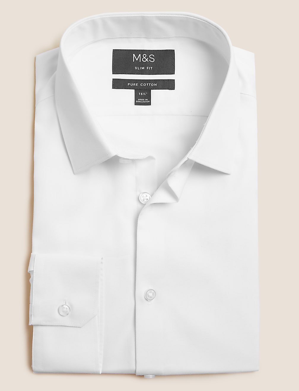 Slim Fit Easy Iron Pure Cotton Shirt