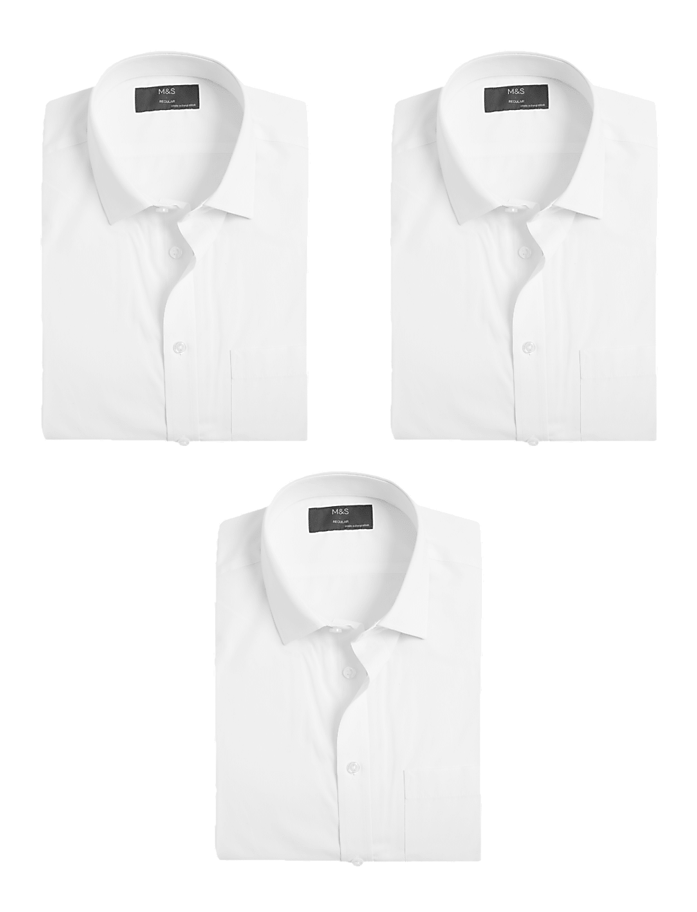 3pk Regular Fit Easy Iron Short Sleeve Shirts