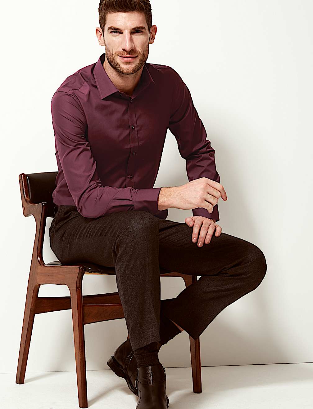 Cotton Blend Slim Fit Shirt