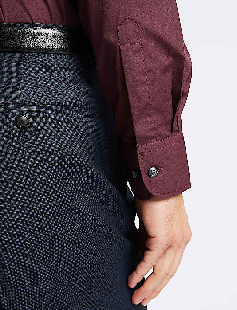 Cotton Blend Slim Fit Shirt