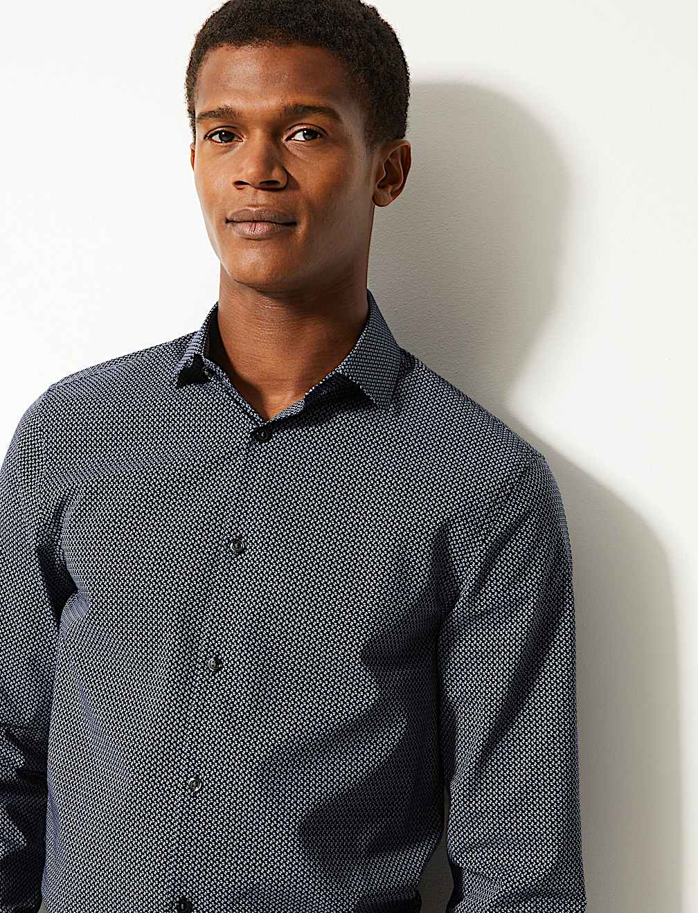 Cotton Blend Skinny Fit Shirt