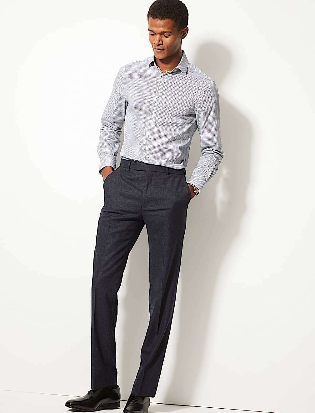 Cotton Blend Skinny Fit Shirt