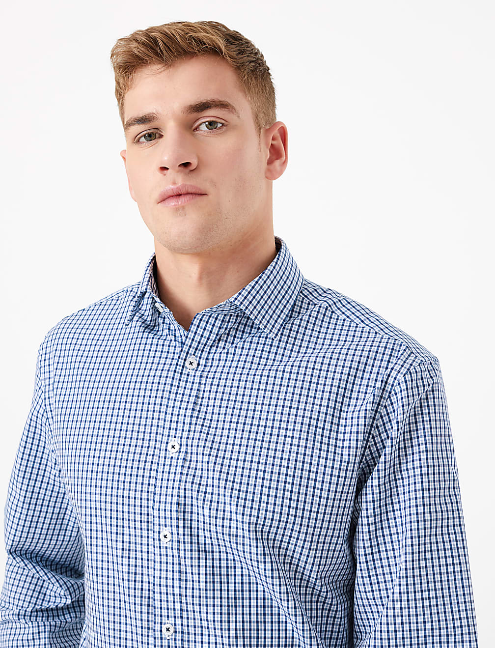 Regular Fit Easy Iron Check Shirt
