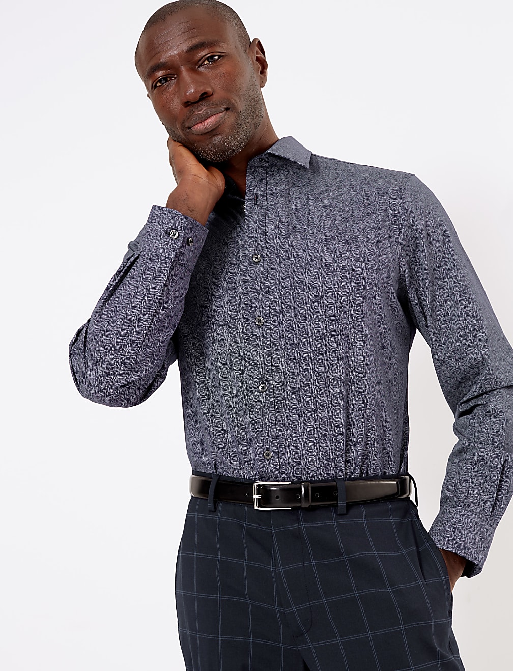 Tailored Fit Easy Iron Printed Shirt