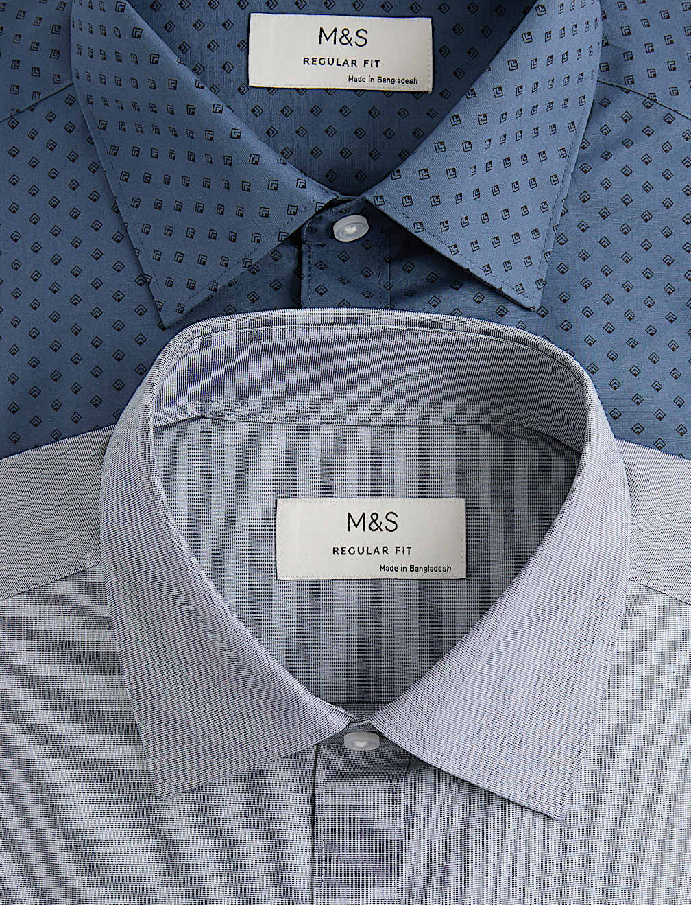 2 Pack Regular Fit Easy Iron Printed Shirts