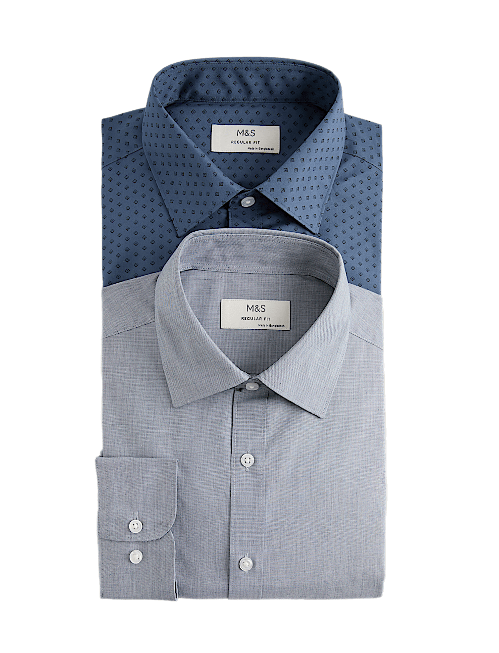 2 Pack Regular Fit Easy Iron Printed Shirts
