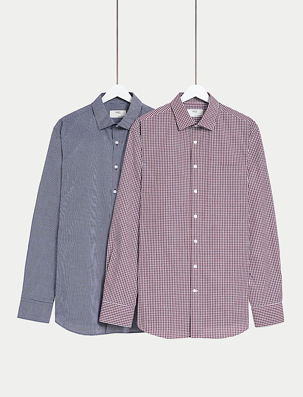 2pk Regular Fit Easy Iron Check Shirts