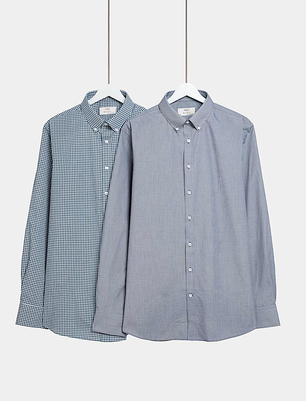 2pk Regular Fit Easy Iron Check Shirts