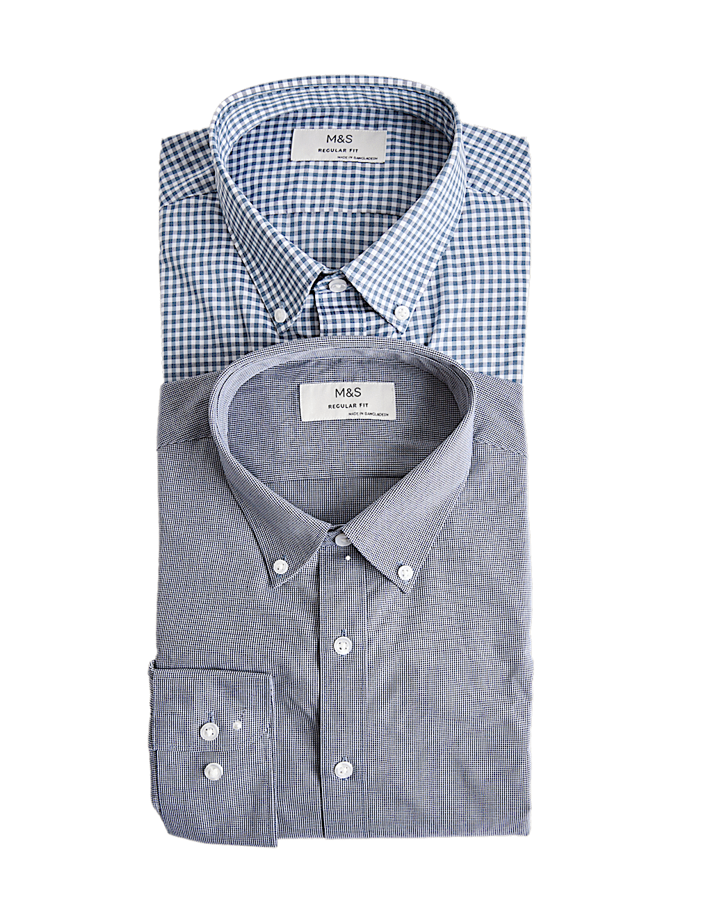 2 Pack Regular Fit Easy Iron Check Shirts
