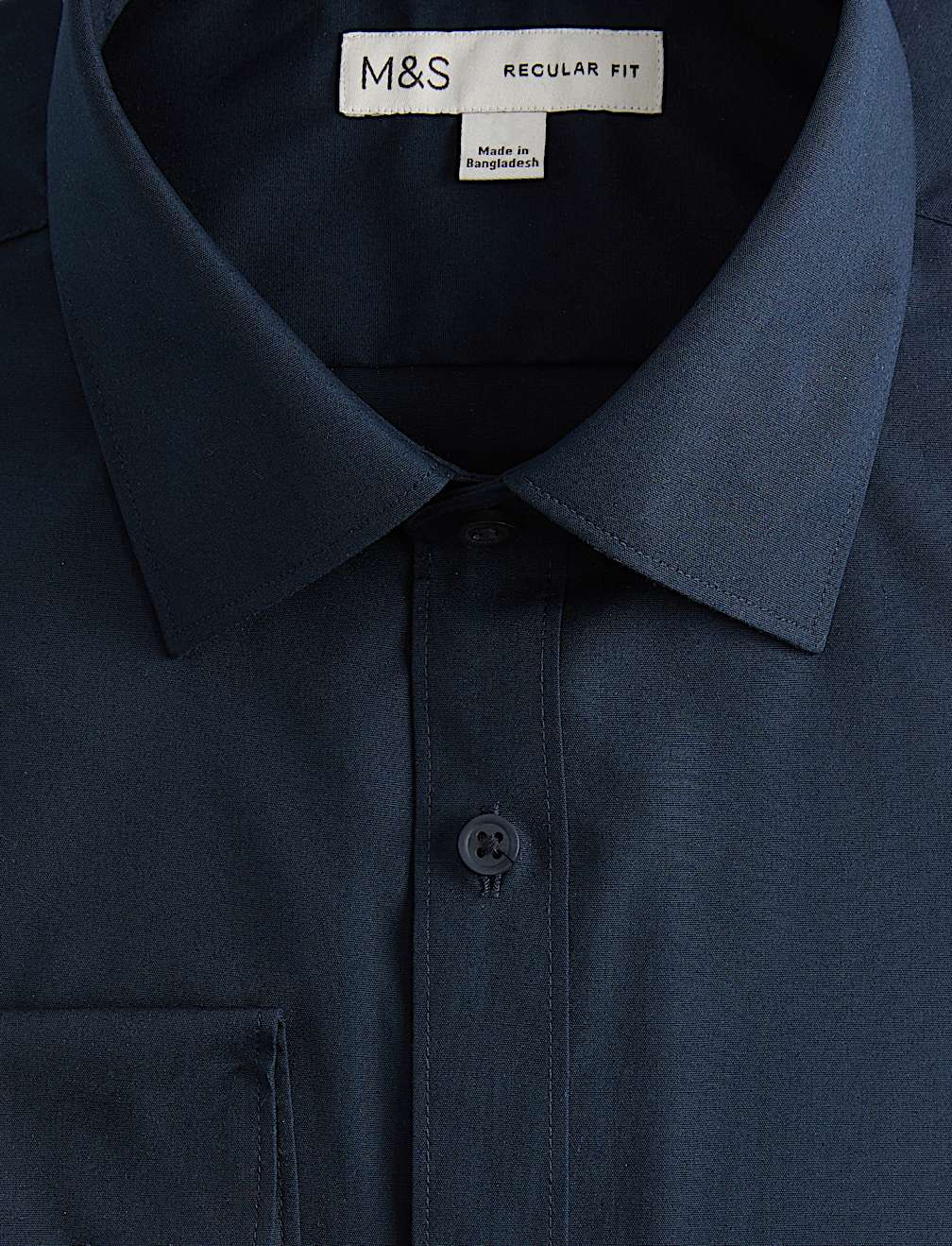Regular Fit Easy Iron Cotton Blend Shirt
