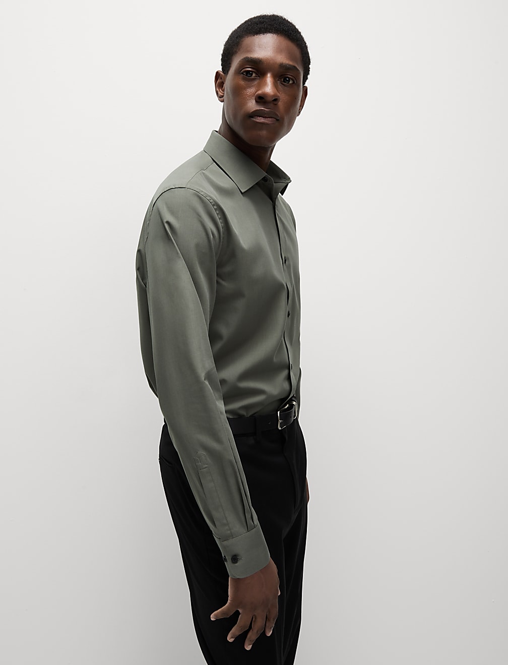 Regular Fit Easy Iron Cotton Blend Shirt