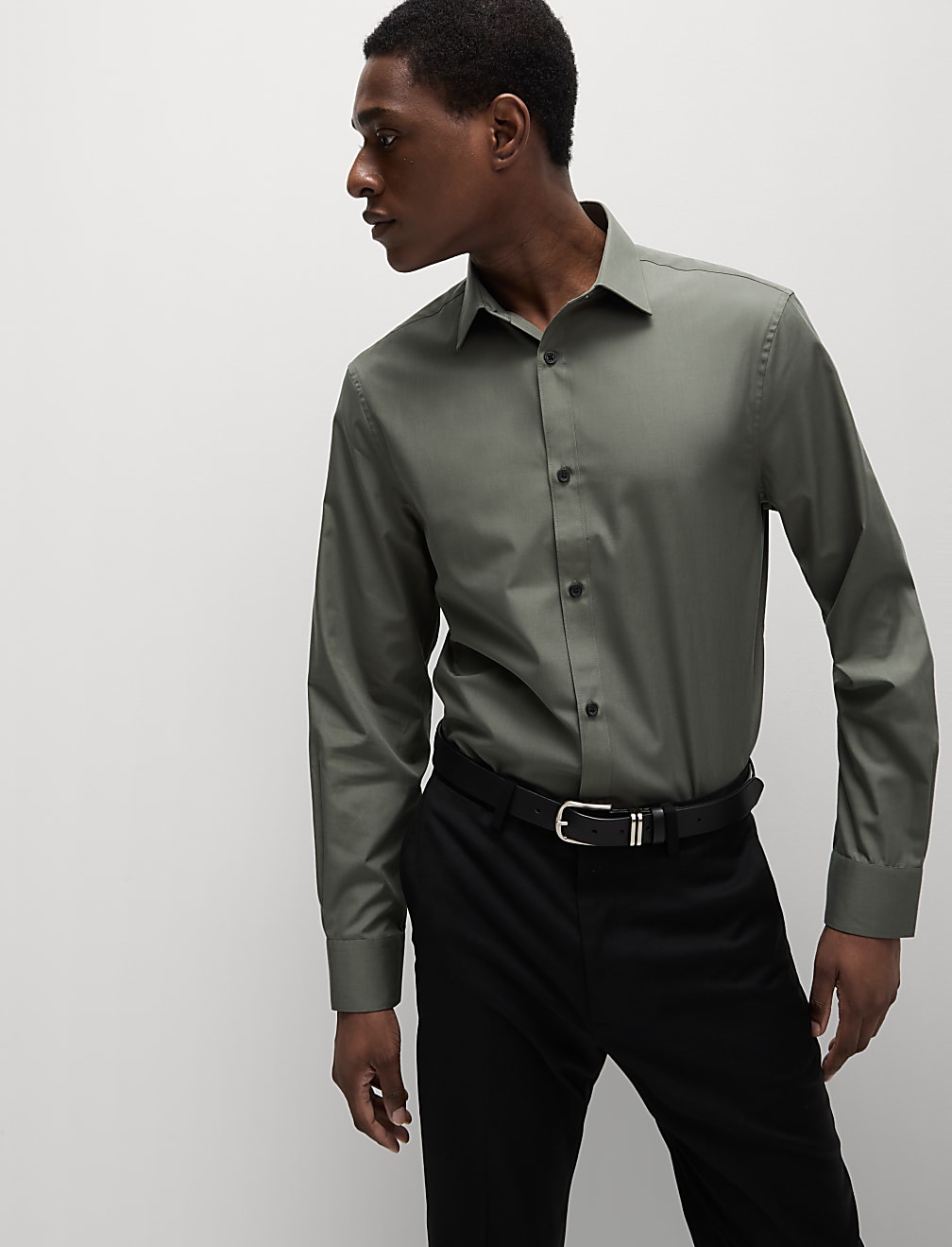Regular Fit Easy Iron Cotton Blend Shirt