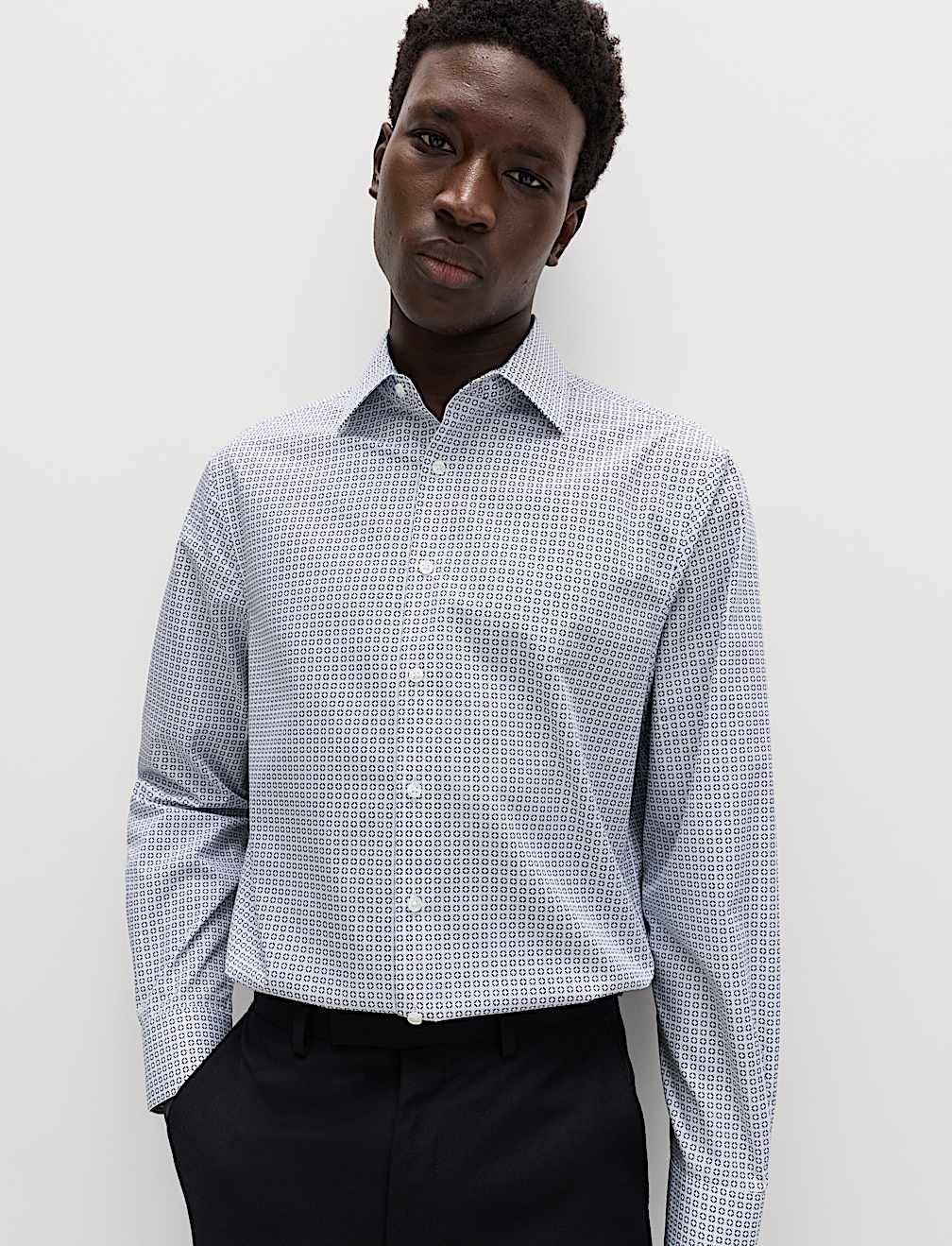 Regular Fit Easy Iron Cotton Blend Shirt