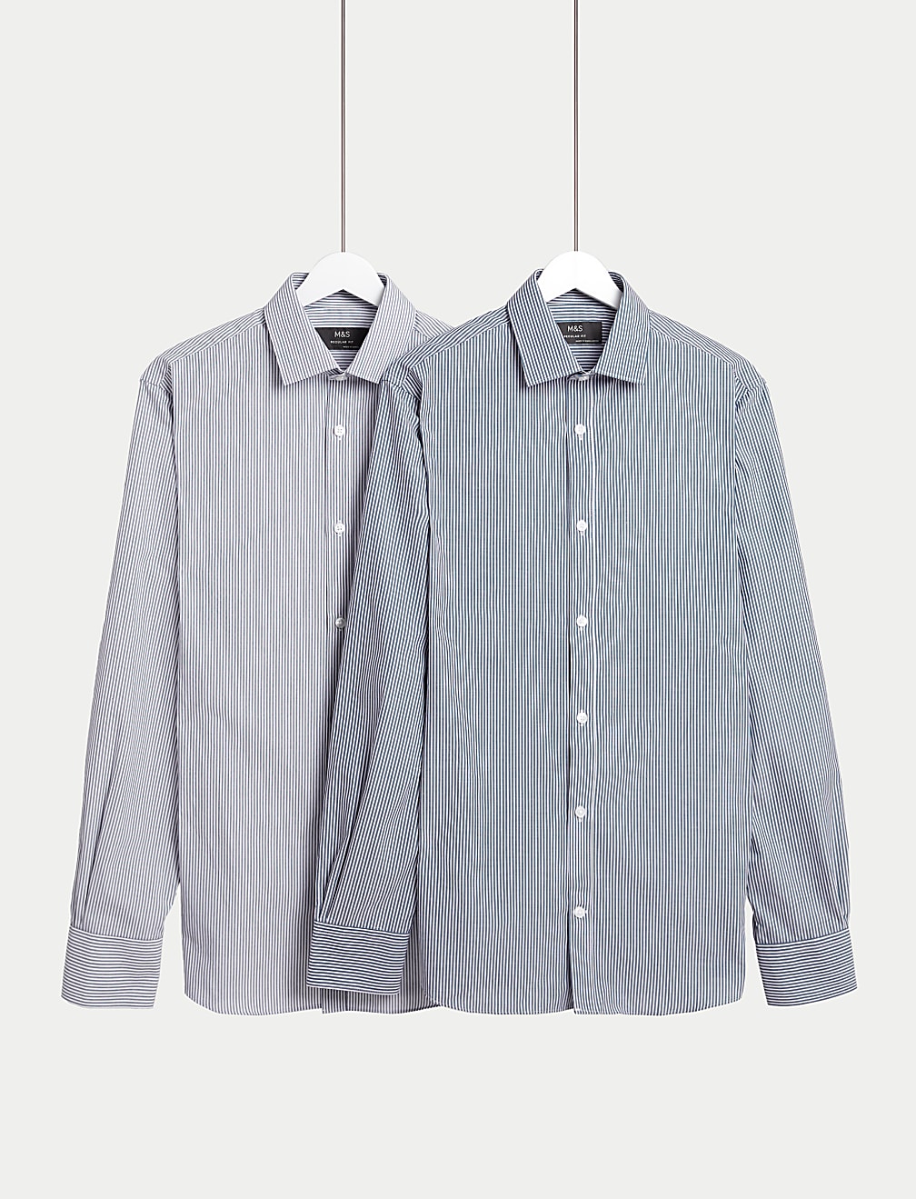 2pk Regular Fit Easy Iron Cotton Blend Poplin Shirts
