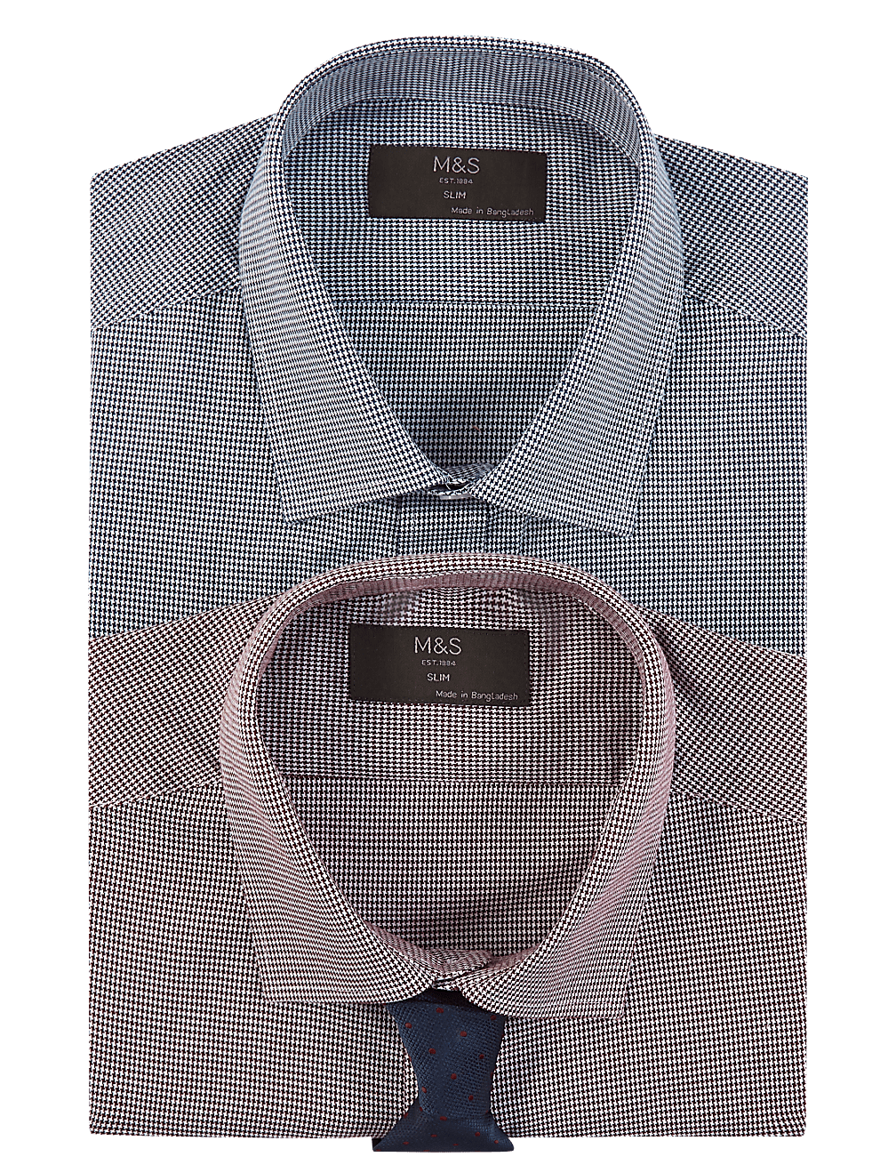 2 Pack Slim Fit Cotton Blend Shirts