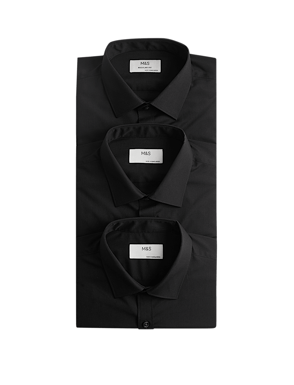 3 Pack Regular Fit Easy Iron Long Sleeve Shirts