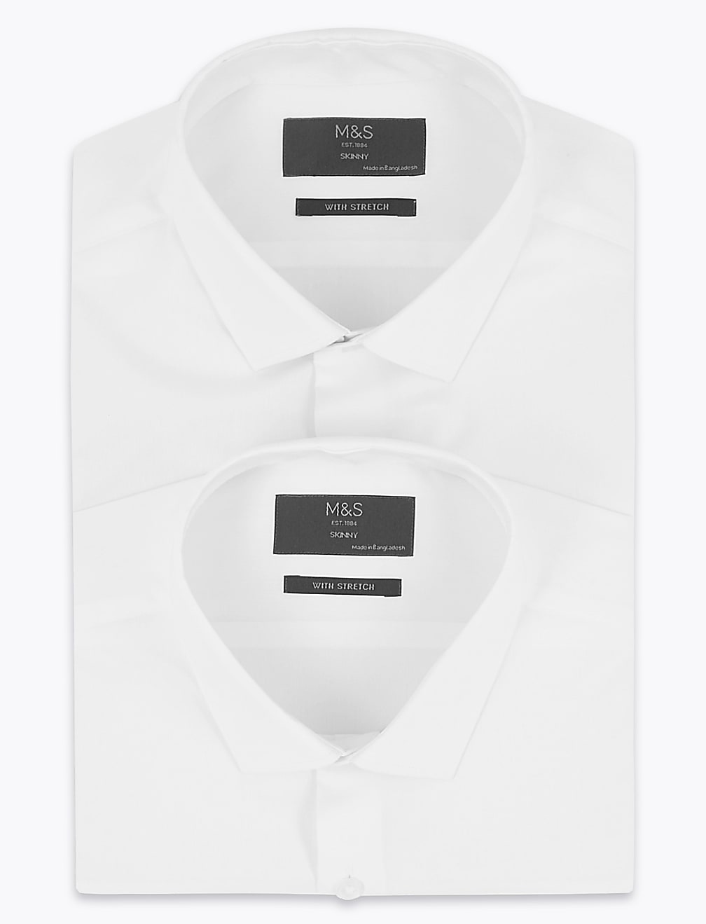 2 Pack Skinny Fit Stretch Long Sleeve Shirt