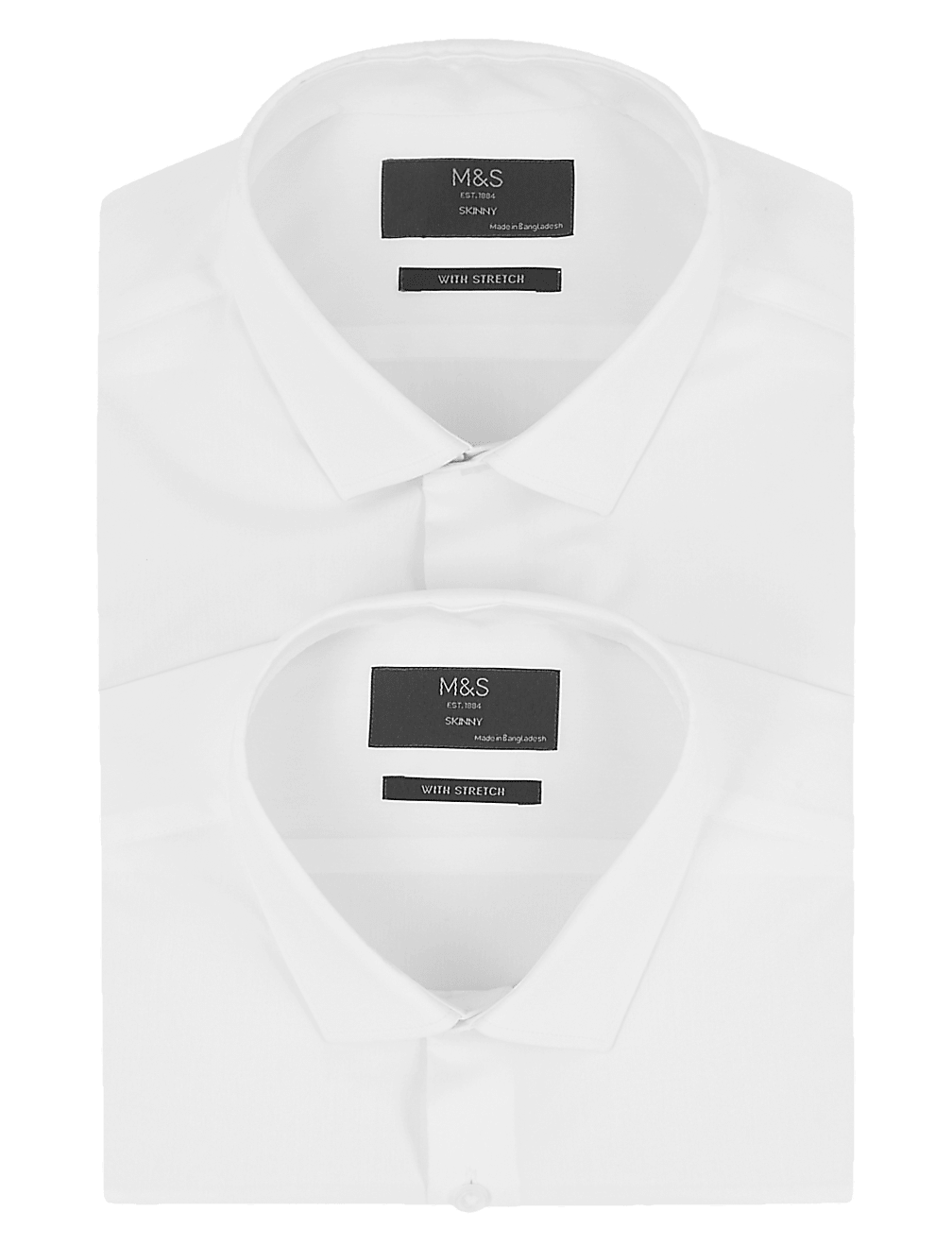 2 Pack Skinny Fit Stretch Long Sleeve Shirt