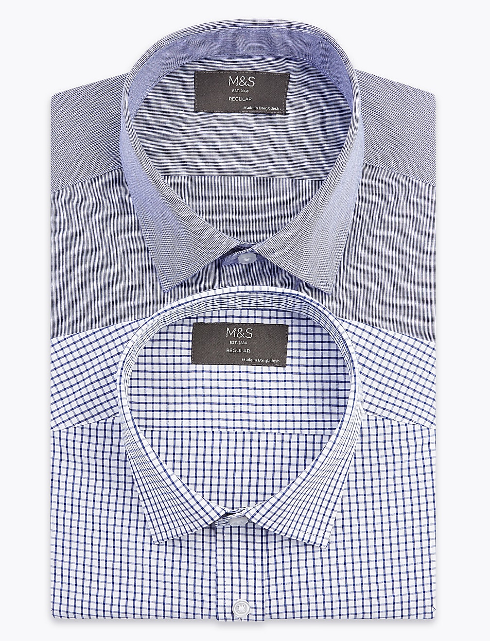 2 Pack Regular Fit Check Long Sleeve Shirts