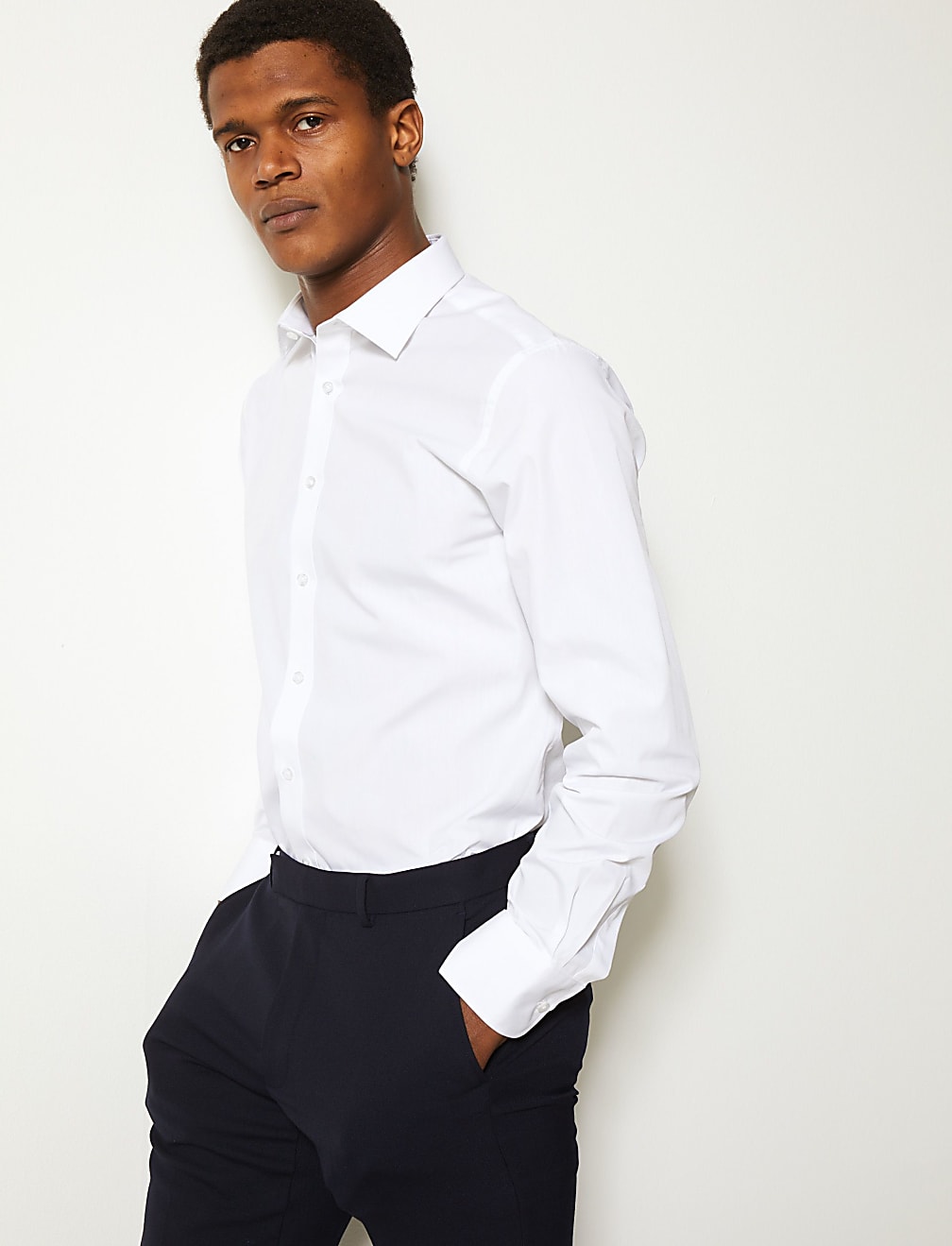 3 Pack Cotton Blend Slim Fit Shirts