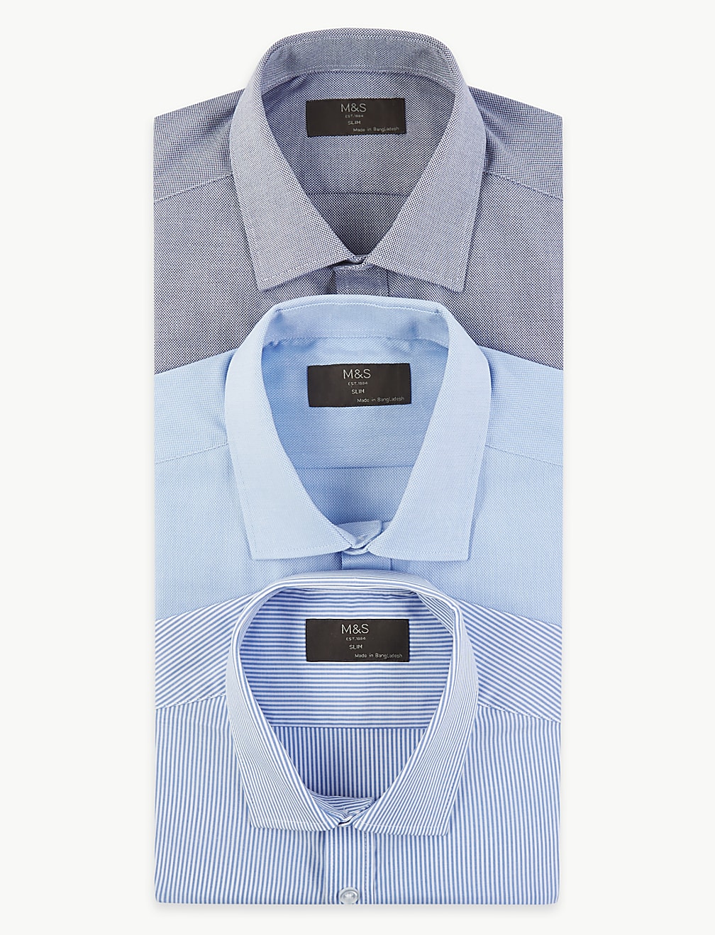 3 Pack Slim Fit Long Sleeve Shirts