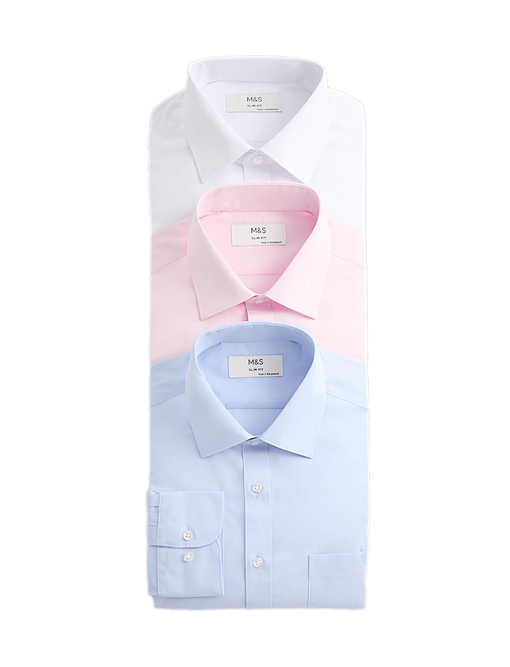 3 Pack Slim Fit Easy Iron Shirts