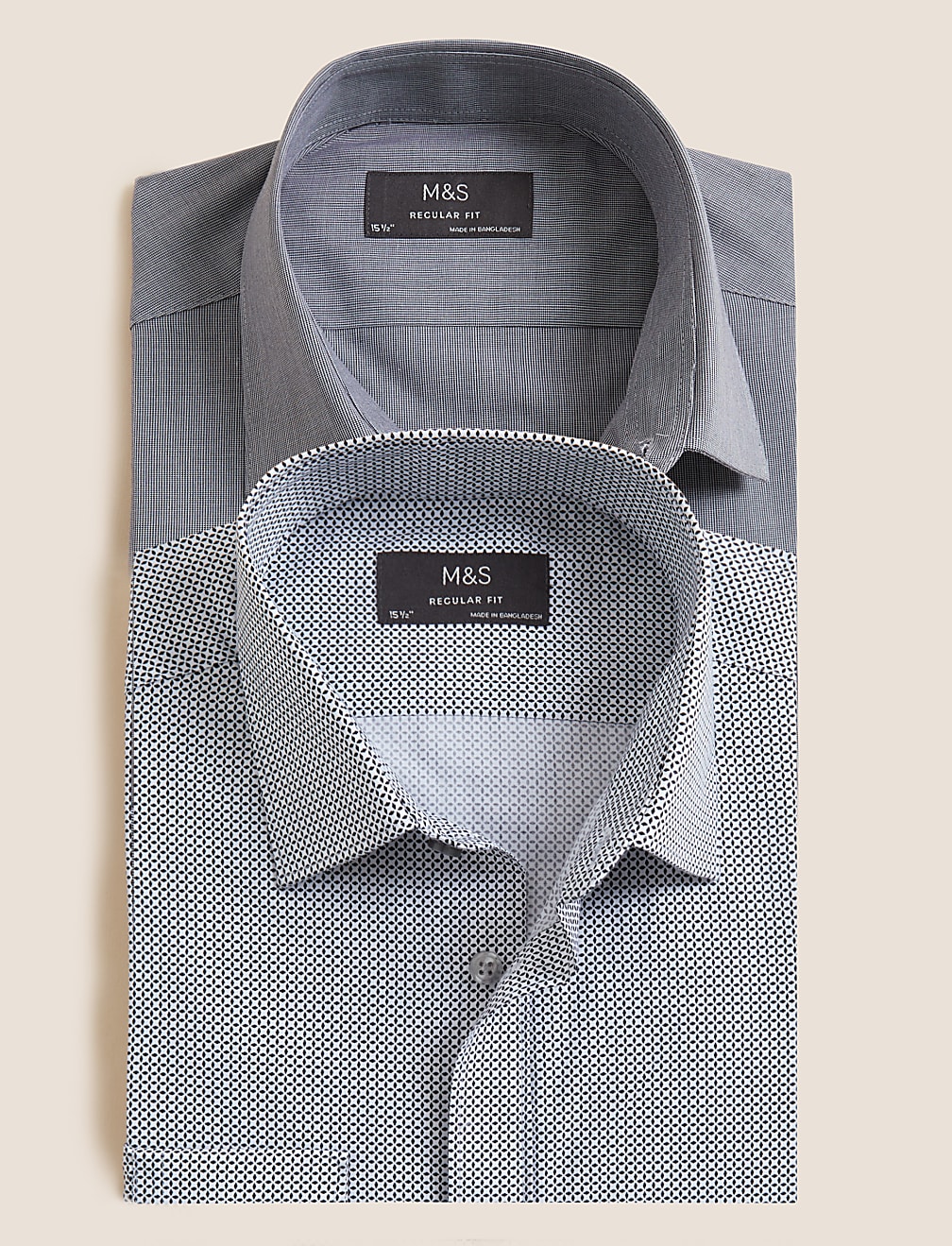 2pk Regular Fit Cotton Blend Printed Shirts