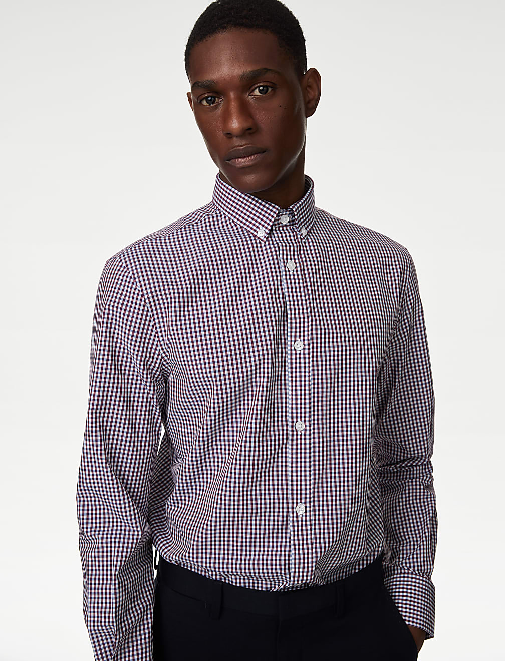 2pk Slim Fit Easy Iron Gingham Shirts