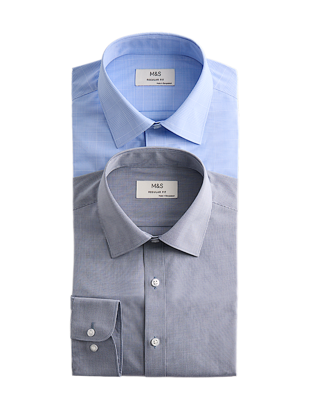 2 Pack Regular Fit Easy Iron Long Sleeve Shirts