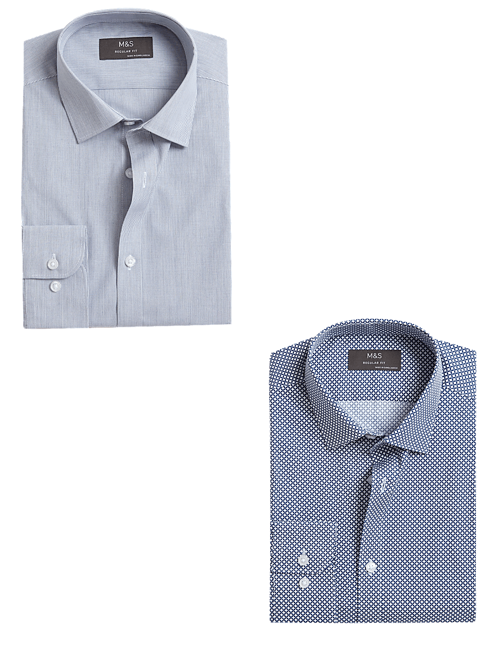 2pk Regular Fit Easy Iron Long Sleeve Shirts