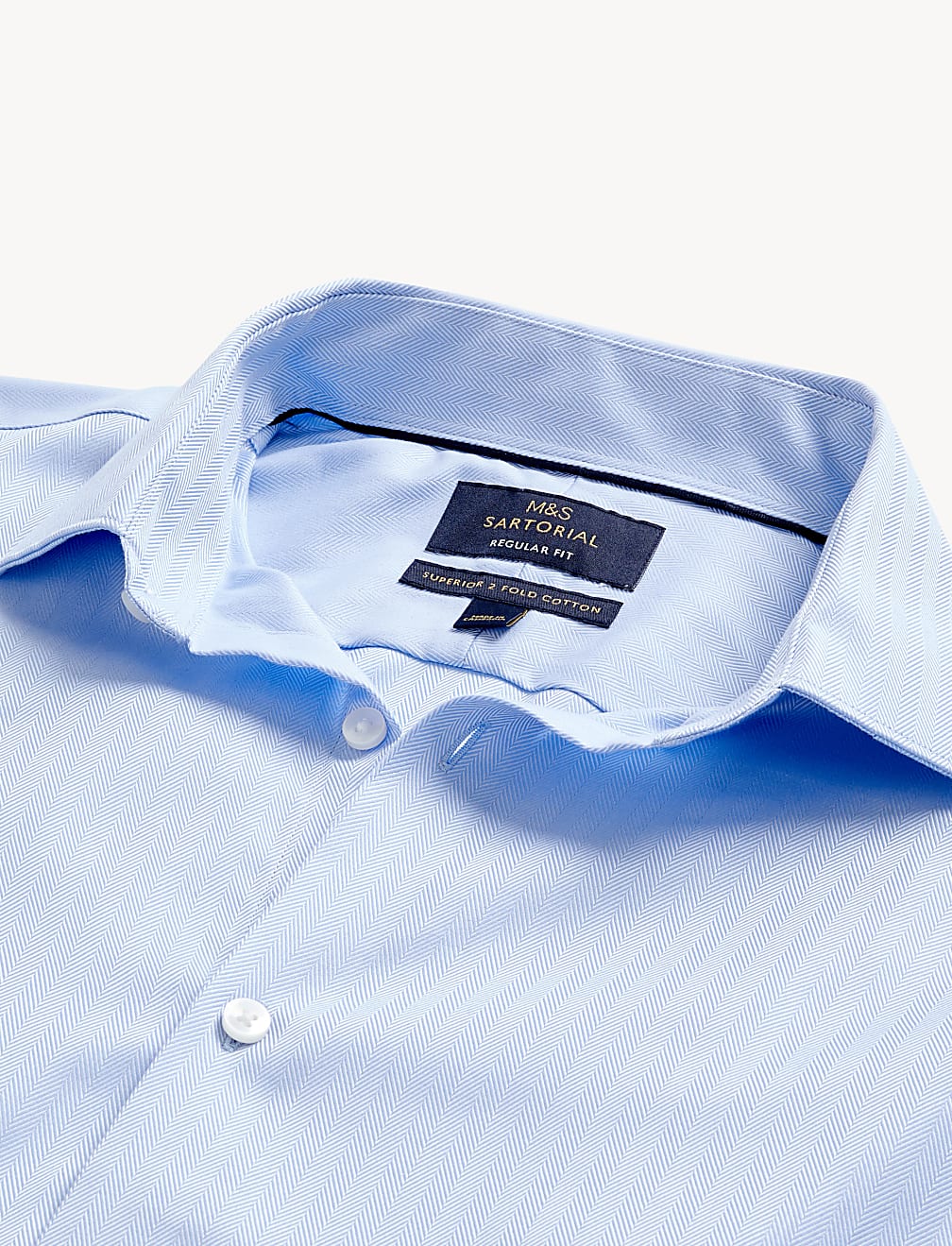 Regular Fit Pure Cotton Herringbone Shirt
