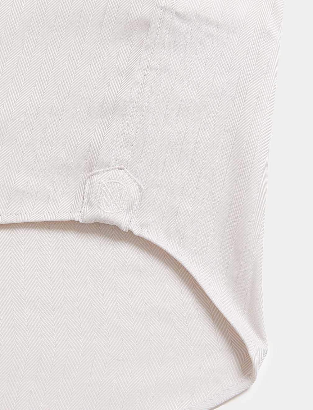 Regular Fit Pure Cotton Herringbone Shirt