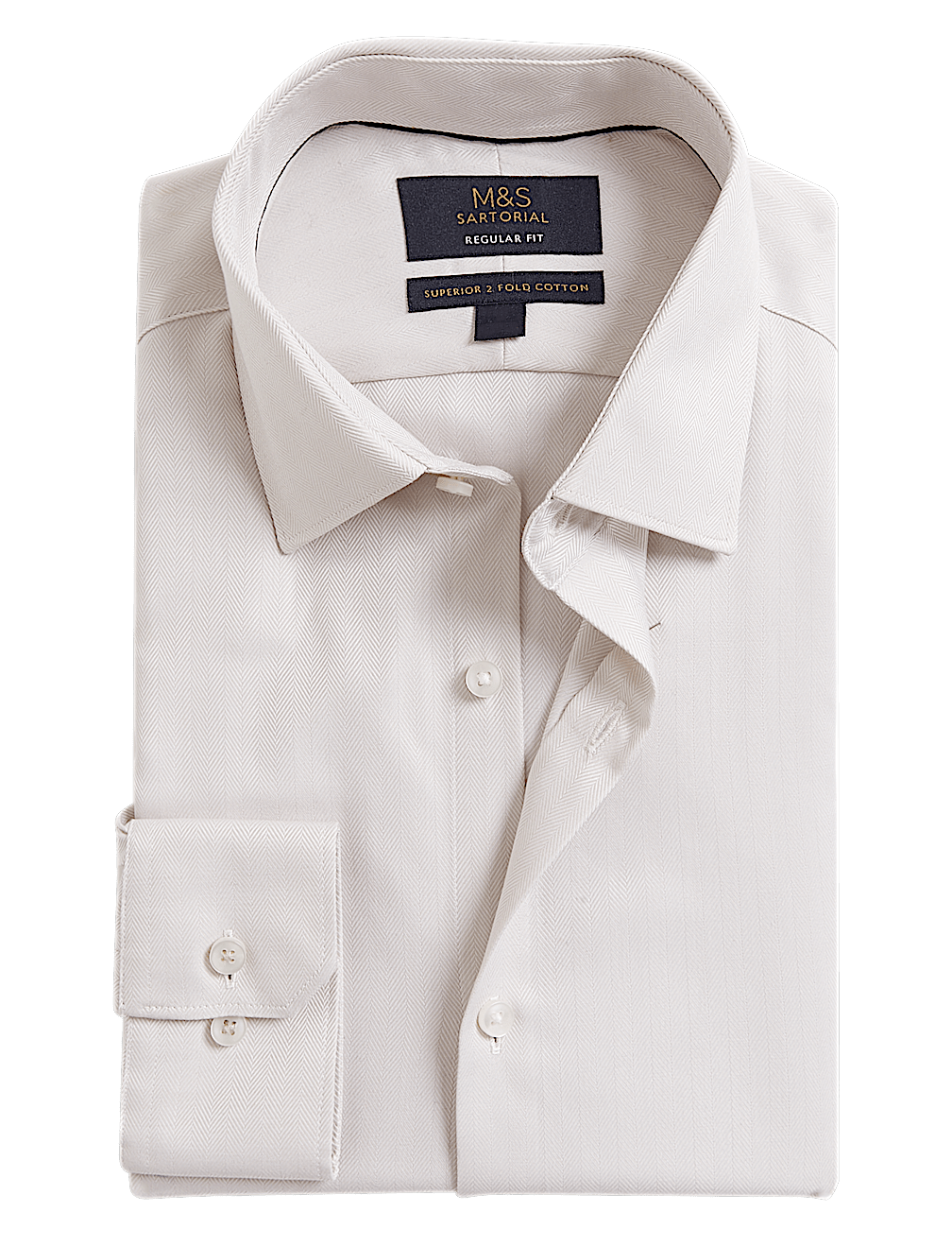 Regular Fit Pure Cotton Herringbone Shirt