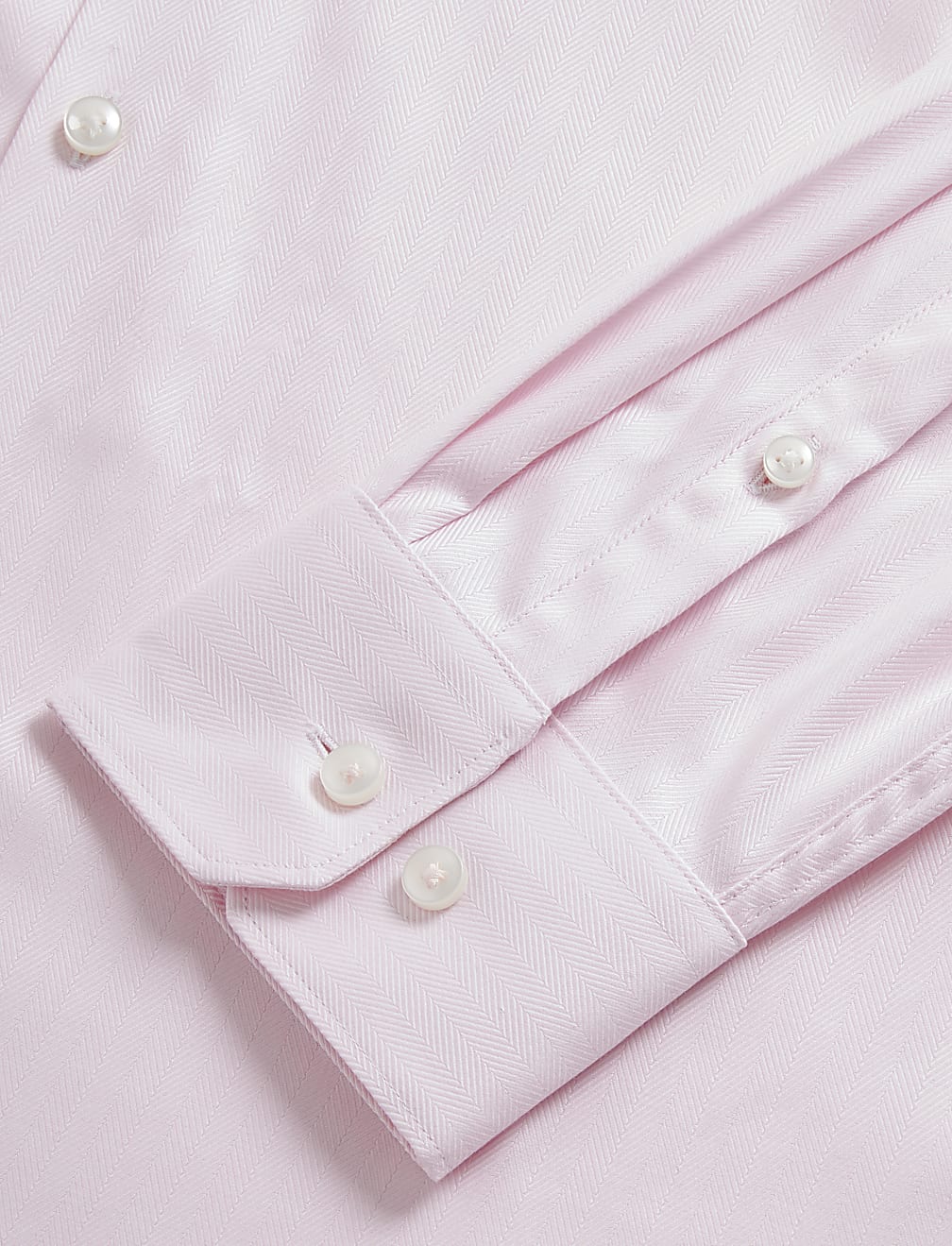 Regular Fit Pure Cotton Herringbone Shirt
