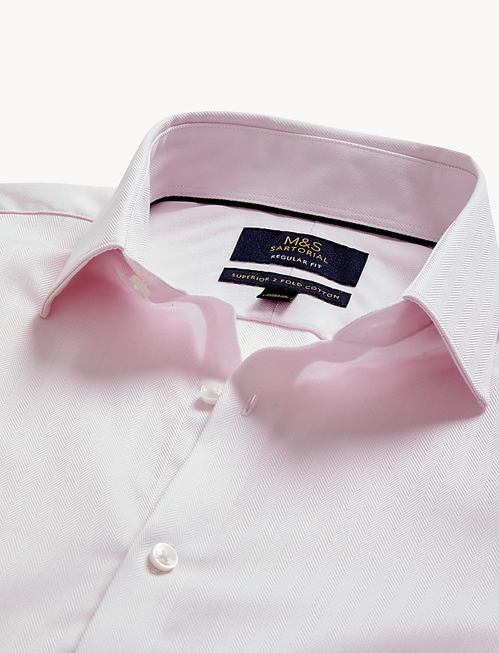 Regular Fit Pure Cotton Herringbone Shirt