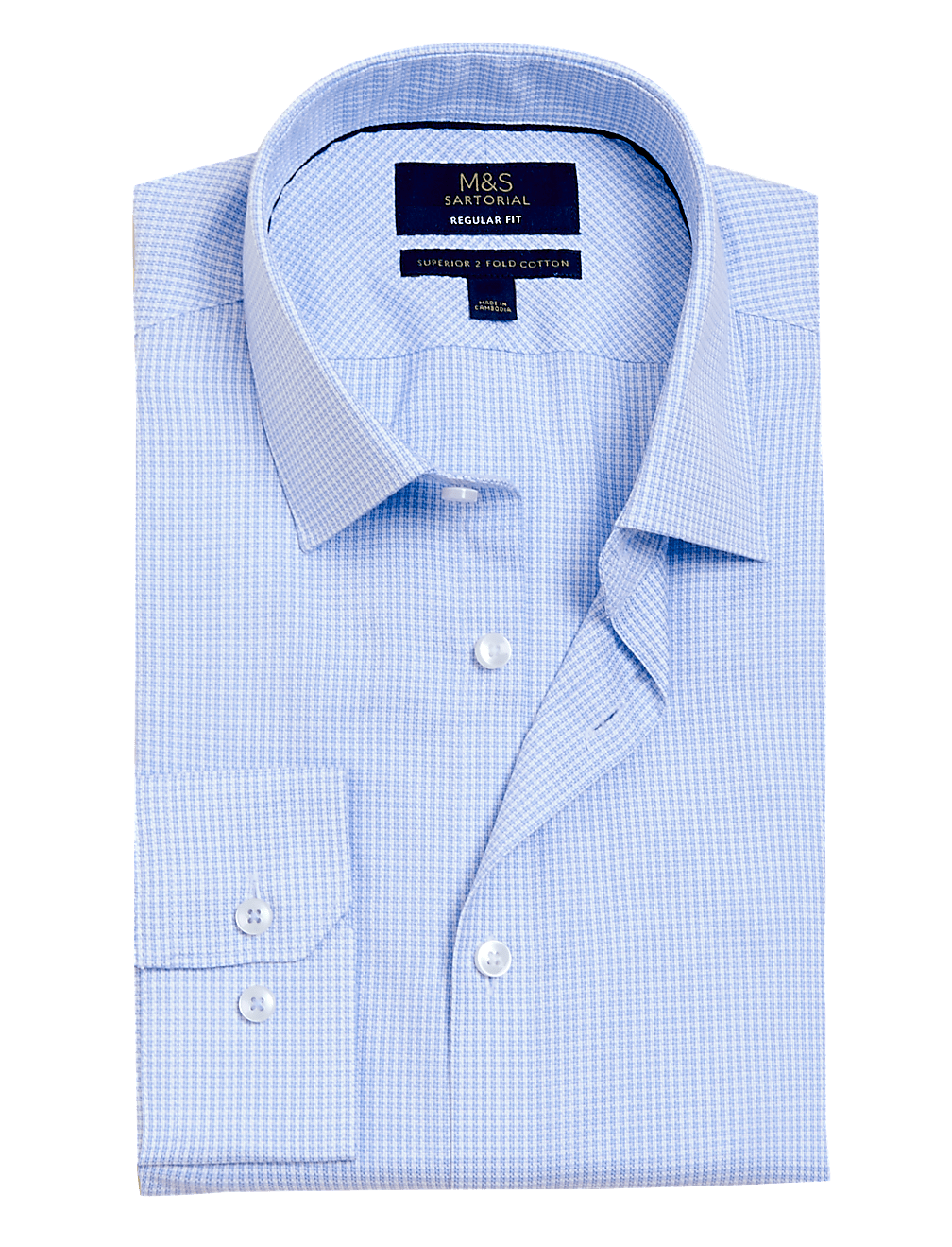 Regular Fit Pure Cotton Puppytooth Shirt