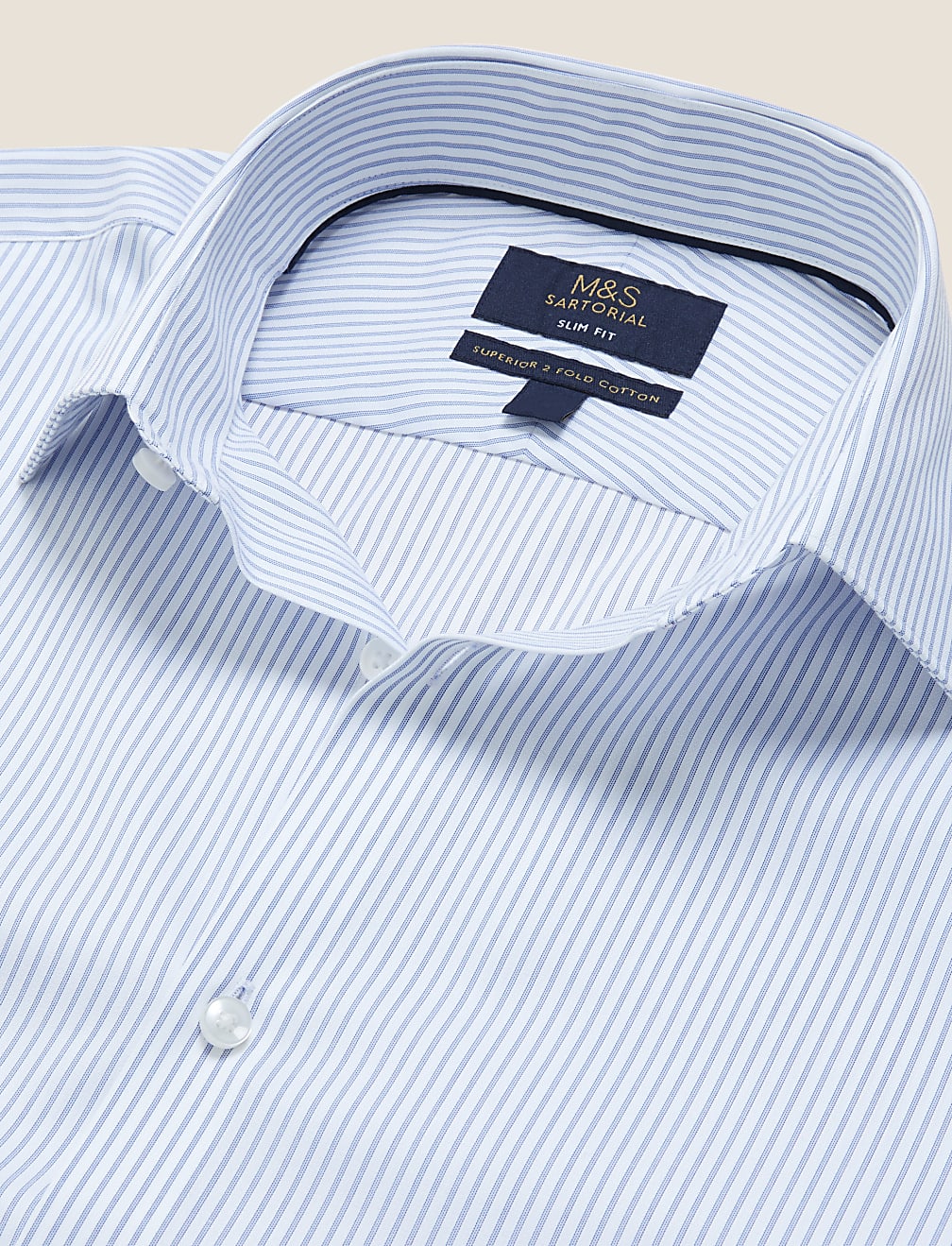 Slim Fit Pure Cotton Twill Striped Shirt