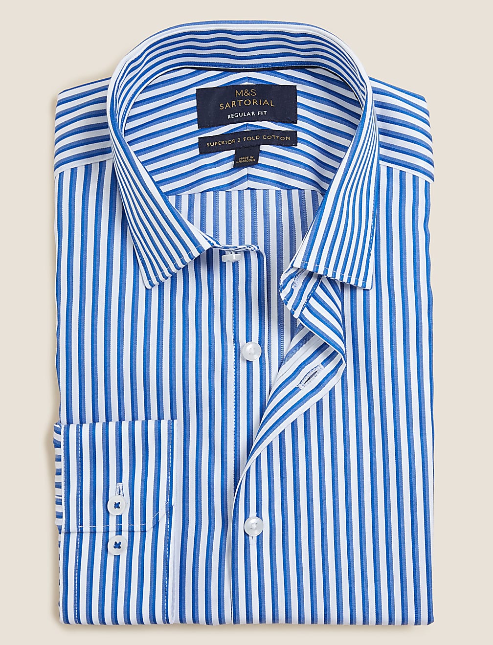 Regular Fit Pure Cotton Striped Shirt
