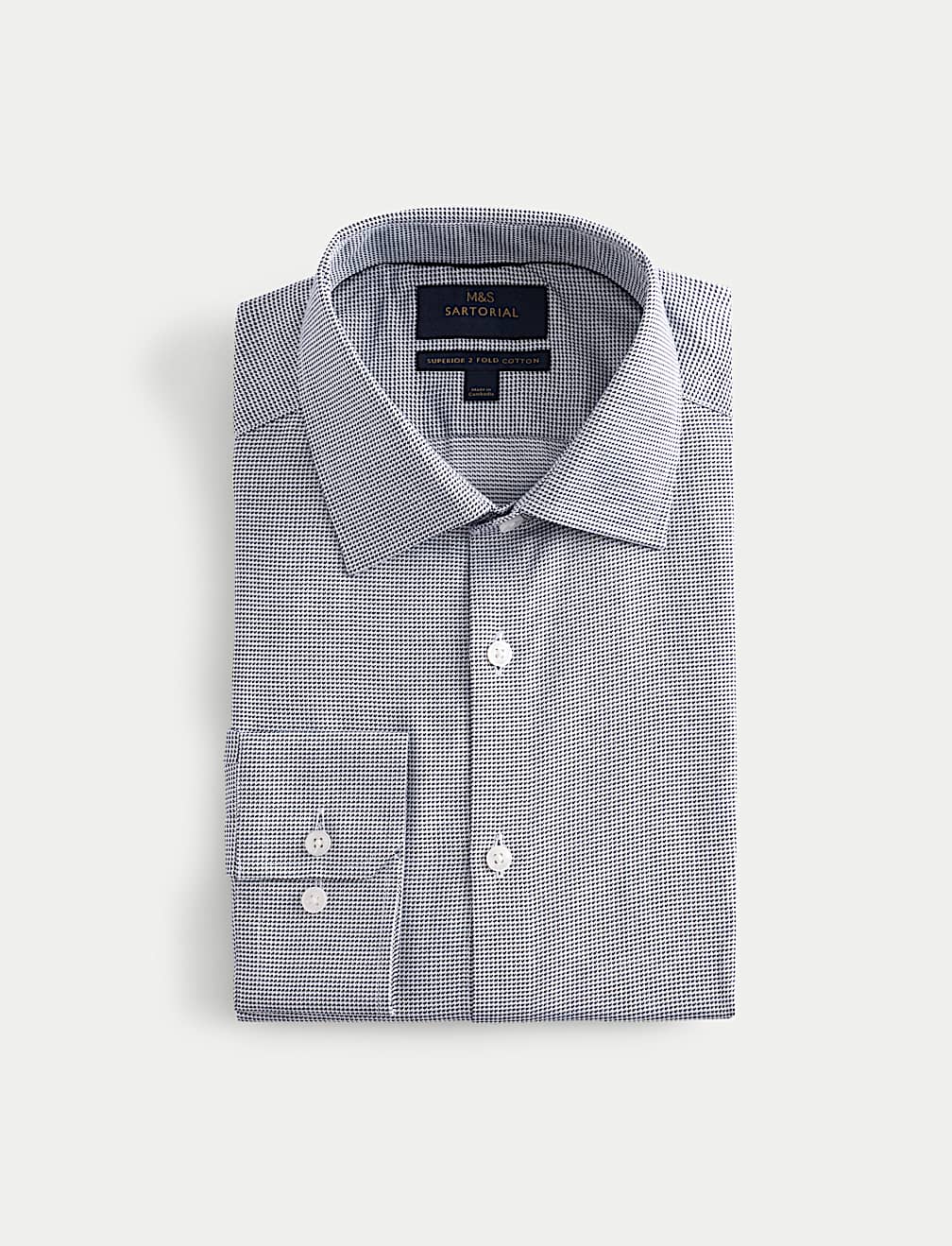 Regular Fit Pure Cotton Textured Luxury Shirt