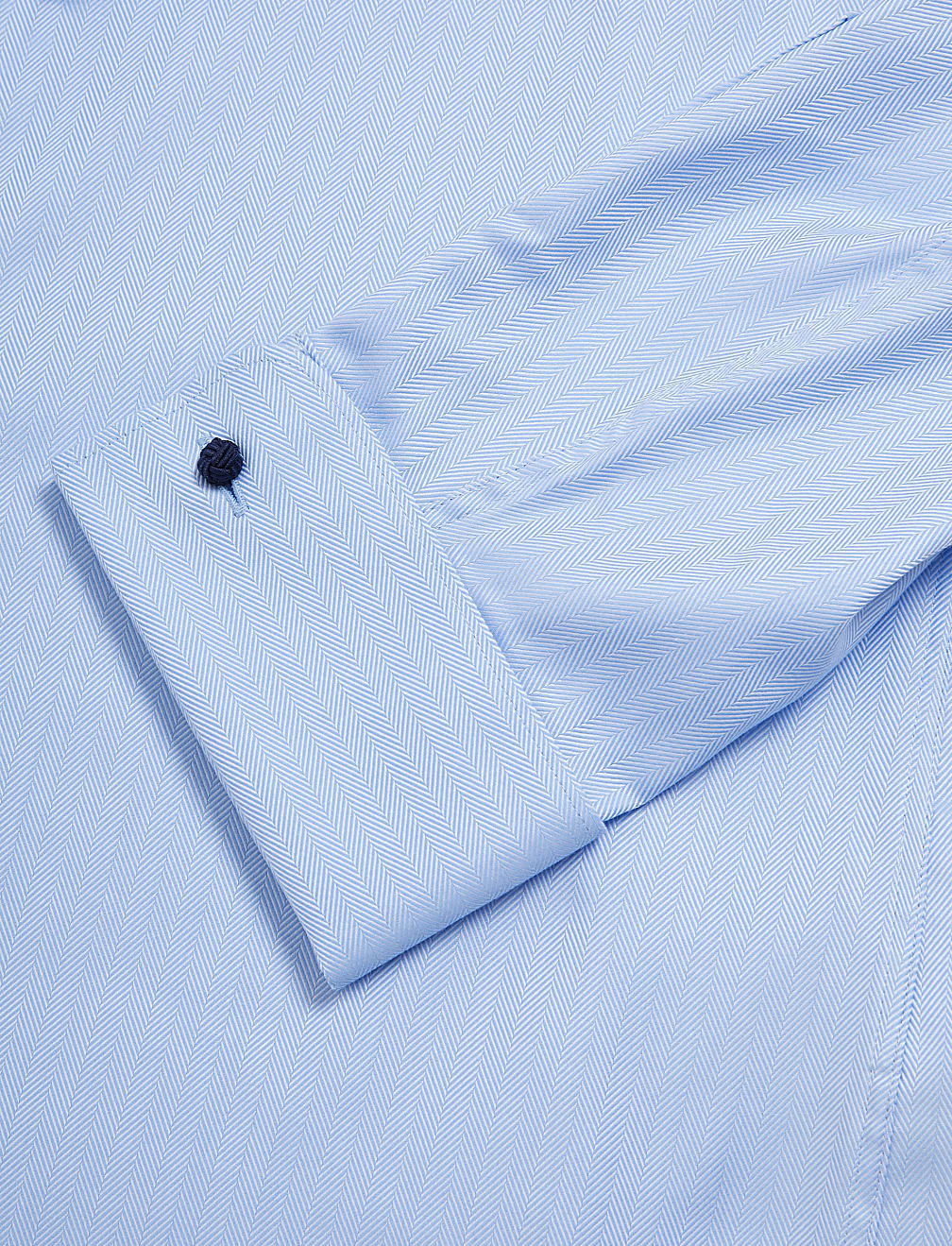 Slim Fit Double Cuff Herringbone Shirt