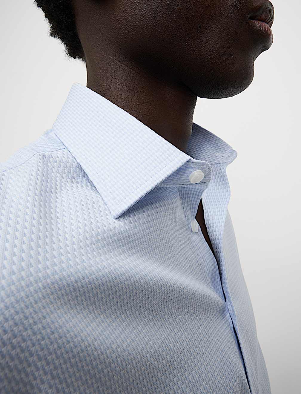 Slim Fit Luxury Pure Cotton Textured Shirt