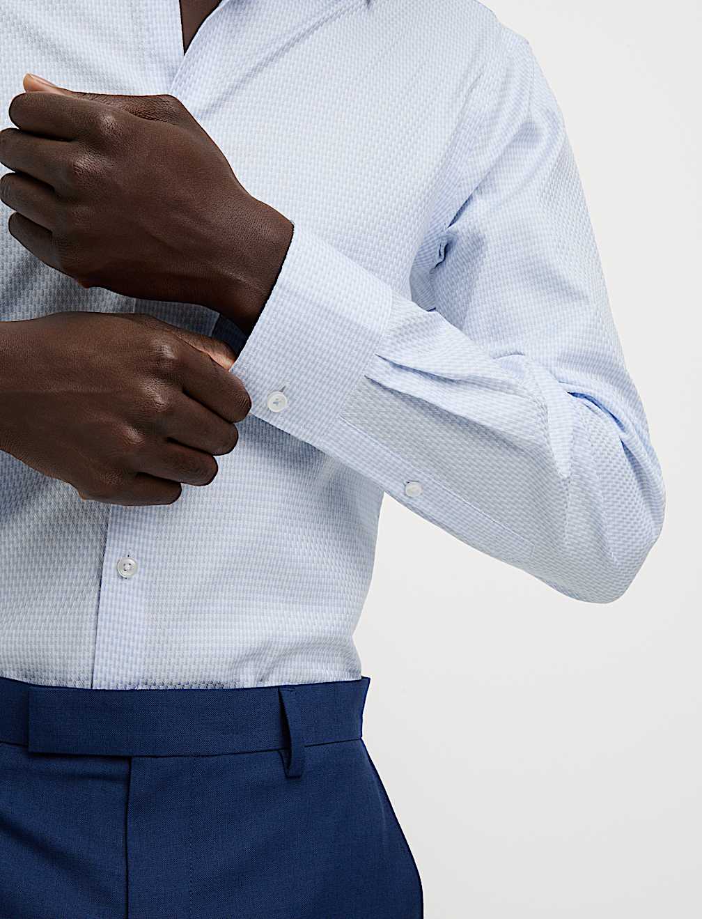 Slim Fit Luxury Pure Cotton Textured Shirt