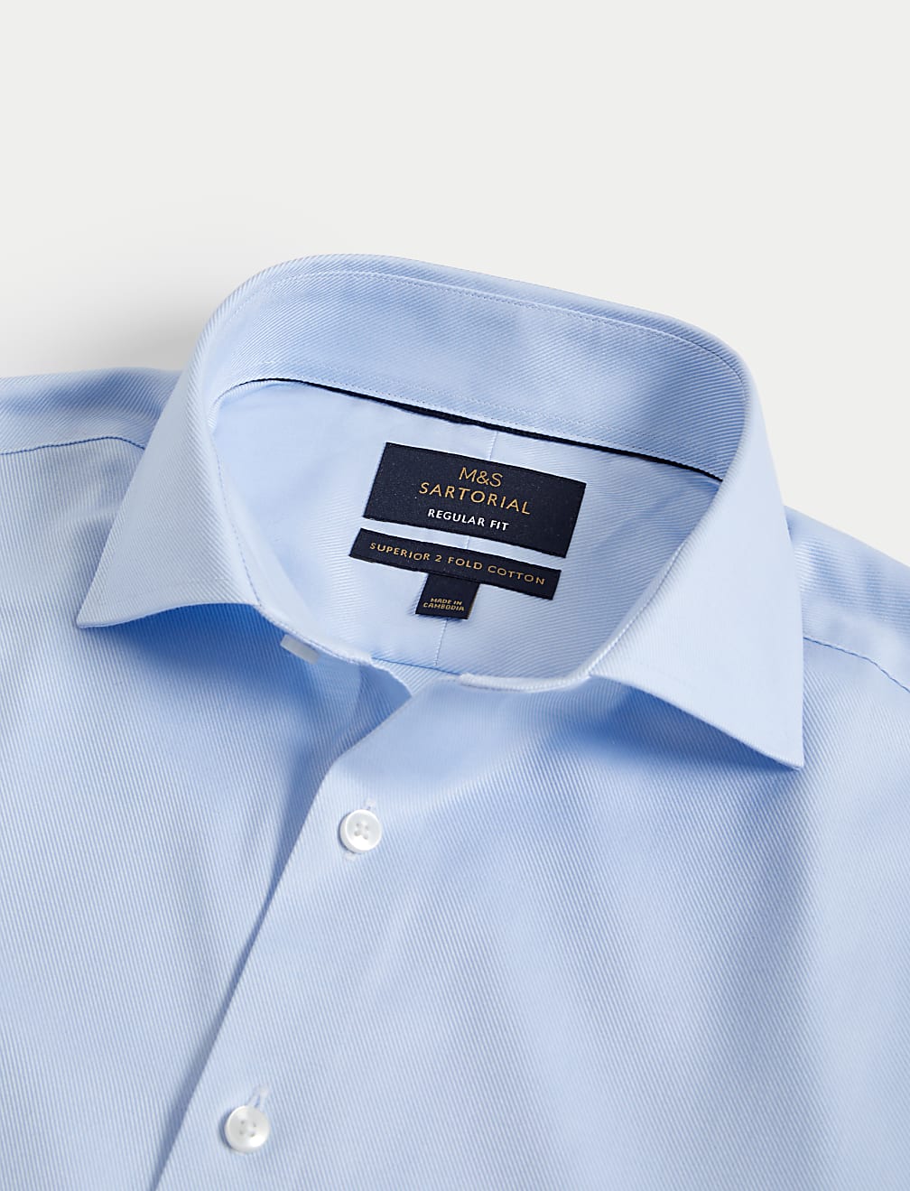 Regular Fit Luxury Cotton Double Cuff Twill Shirt