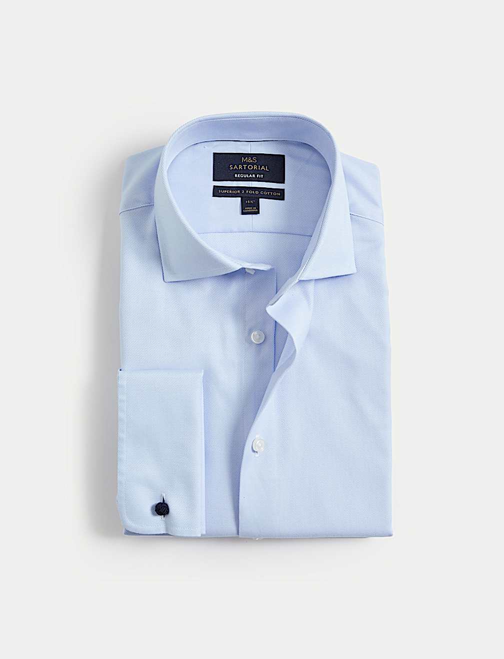 Regular Fit Luxury Cotton Double Cuff Twill Shirt