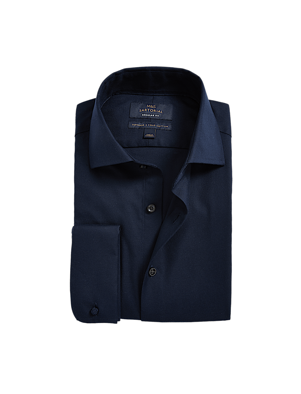 Regular Fit Luxury Cotton Double Cuff Twill Shirt